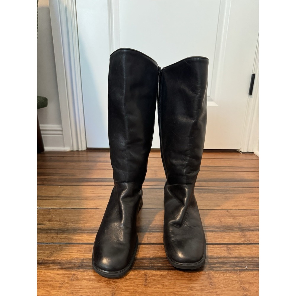 Santana Canada 797 Women's Black Leather Mid-Calf Western Zip Boots 8.5 M
